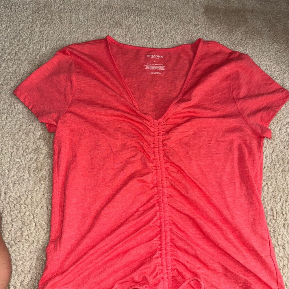 Arizona Jean Company Women's Pink V-Neck Top